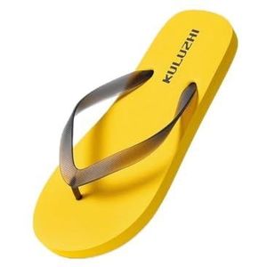 Doucheslipper, Heren strand slippers - Zachte zool zomer sandalen met comfortabele(Yellow,44 EU)
