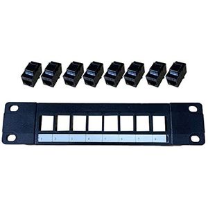 Patchpaneel 8-poorts Cat6 met inline keystone 10G Pass-Thru-koppelingspatchpaneel