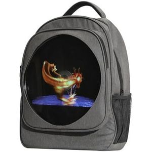 3D Hologram LED-rugzak Zeshoekige holografische projector Holografische LED-rugzakscherm Fanscherm Reclamespeler