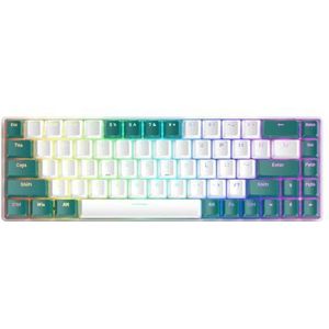 Mini mechanisch gamingtoetsenbord T8 68 RGB-toetsen, macro-programmering, 60% bekabelde mechanische gaming-toetsenborden voor gamer desktopcomputer (blauwe schakelaar Aqua-editie)