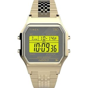 Timex Uniseks digitaal horloge T80 met roestvrijstalen armband, goud, armband