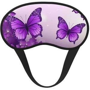 Slaapmasker voor zijslaper zijden slaapmaskers met elastische band, super zachte oogslaapschaduwhoes, paarse vlinders, verduisterend nachtblinddoek voor vrouwen mannen reizen