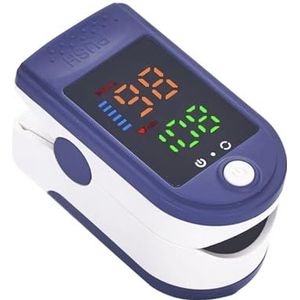 AURECA Draagbare digitale oxymeter, SpO2 en pulsaties in LED, compact, vinger, blauw