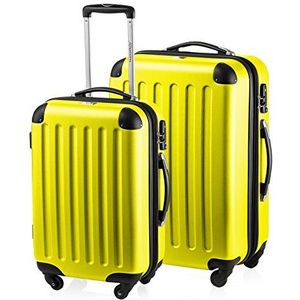 HAUPTSTADTKOFFER - Spree - 2-delige kofferset harde schaal mat, TSA, 55/65 cm, met volumevergroting, geel, geel, Set 55/65 cm, kofferset