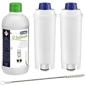1 x Delongi EcoDecalk ontkalker + 2 x Delongi waterfilter DLS C002 + 1 x Delongi reinigingsborstel (pipe cleaner)