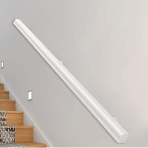 Houten leuningen voor trappen, antislip trapleuningen met beugel, houten leuning trappenhand, wandgemonteerde decoratie trapleuning, gangsteunstang met beugelset (B,490 cm/16 ft/193 inch)