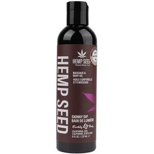 Hennepzaadmassage- en lichaamsolie, Skinny Dip-geur - 8 fl. oz. - Voedende, hydraterende massageolie - Hennepzaad-, abrikozen-, druivenpit- en zoete amandelolie - Veganistisch en dierproefvrij