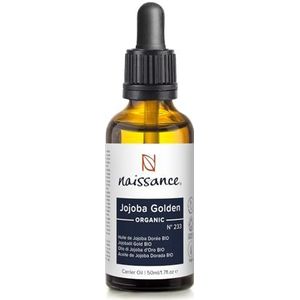 Naissance Jojoba Oil Gold Biologisch (Nr. 233) 50ml - Natuurlijk, Koud, Gedrukt, BIO-gecertificeerd, Voedzaam - Voor Haar, Gezicht, Huid en Nagels