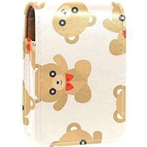 Make-up Lipstick Case voor Buiten Leuke Roze Eenhoorn Draagbare Lipstick Organizer met Spiegel Dames Mini Make-up Tas Neemt Tot 3 Lippenstift, Veelkleurig-9, 9.5x2x7 cm/3.7x0.8x2.7 in,