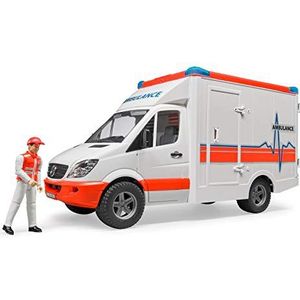 Bruder 02536 Mercedes-Benz Sprinter Ambulance met geïntegreerde Light and Sound Module en sanitair