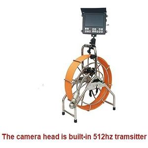 Inspectiecamera, 60 m vezel kabel duwstang endoscoop inspectie camera met 50 mm pan tilt rotatie camerakop(60m with 512hz sonde)