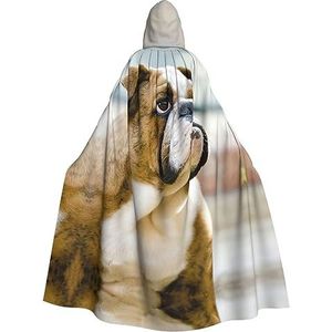 EdWal Grappige Engelse Bulldog print Hooded Robe, Unisex Volwassenen Hooded Mantel, Carnaval Cape voor Halloween Cosplay Kostuums