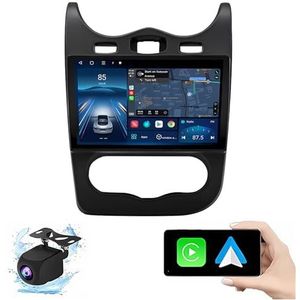 Android 14.0 2 Din Autoradio 9"" Touchscreen Auto Stereo voor Renault Sandero 2013 met Draadloze Carplay Android Auto GPS navigatie AHD Omgekeerd beeld Stuurwielbediening(P4(4G+64G))