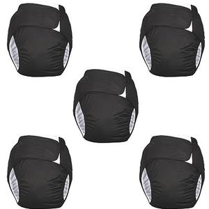 5 Set Verstelbare Volwassen Luier Incontinentie Broek voor Oude Mensen Geurvrij Zwart