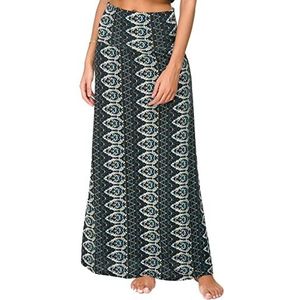 EXCHIC Dames Zomer Strand Pull On Boho Lange Yoga Rok Stretch Hoge Taille Maxi Rok(M, 2)