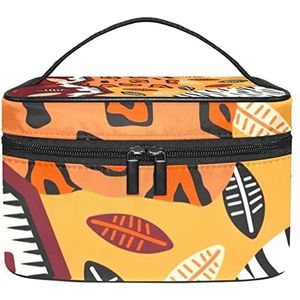 Animal Tribe Skin Makeup Organizer Bag, Travel Makeup Bag Organizer Case Draagbare Cosmetische Tas voor Vrouwen en Meisjes Toiletartikelen, Meerkleurig, 22.5x15x13.8cm/8.9x5.9x5.4in