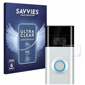 Savvies 6x Schermbeschermer voor Ring Doorbell 2 (Lens) Screen Protector Ultra Transparant