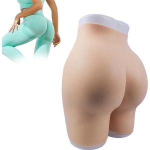 Adima Ademend Siliconen Heupvormende Slip Met Open Kruis, Nep-Billenverhoger Slip voor Vrouwen En Crossdressers,Brown(1.2cm)