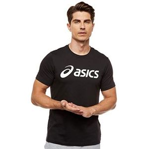 ASICS heren T-shirt Asics Big Logo Tee,Prestatie, zwart/ helder, wit,S
