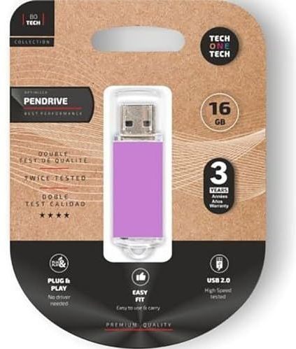 Tech One - TEC3009-16 - USB-stick - Veelkleurig - 16 GB