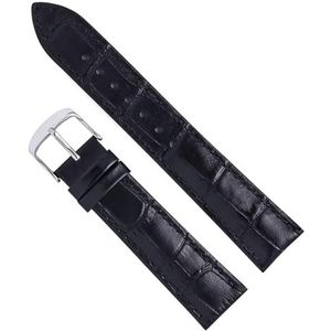 dayeer Dames heren lederen horlogeband voor Tissot horlogeband Polsband voor DW-band vervanging (Color : Black black-Silver, Size : 22mm)