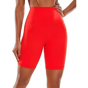 CRZ YOGA Vrouwen Butterluxe Fietsen Shorts 8''-Hoge Taille Boter Zachte Korte Leggings Workout Yoga Biker Shorts Donkerrood S