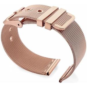 INEOUT 18mm 20mm 22mm 24mm metalen armband 0,4 mm mesh horlogeband roestvrij stalen band pin gesp Milanese horlogeband compatibel met Omega Seamaster (Color : Rose Gold, Size : 20mm)