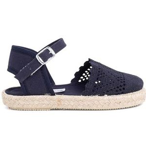 Pisamonas Opengesneden Espadrille Voor Meisjes Met Gesp Maat 23 Kleur Azul Marino