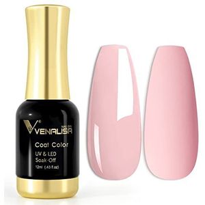 VENALISA Uv-nagellak, gellak, roze, gelnagellak, soak off, kleurgelkit, roze gel nagellak voor nageldesign, manicure, 12 ml