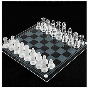 Schaakset Glass Chess Set Met Crystal schaakstukken Vilten Bottoms, Geruststellend Stable The Perfect Present, 3 Maten (7,8/9,8/13.7Inches) Vakantie cadeau (Grootte : Small)