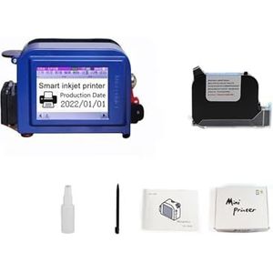 Handprinter 12,7 mm handprinter, draagbare kleine inkjet-coderingsmachine, Mark Cap Text Mini 28 talen Sneldrogend en waterdicht(Set of black ink)