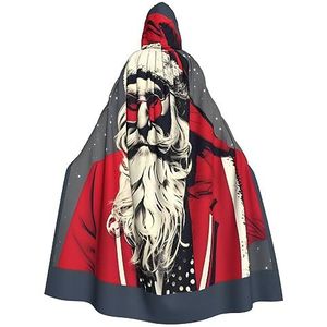 SSIMOO Leuke kerstman volwassen partij decoratieve cape,Volwassen Halloween Hooded Cloak,Cosplay Kostuum Cape
