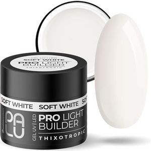 PALU - Opbouwgel voor Gelnagels - Builder Gel - UV LED, Thixotroop, Zelfnivellerend, Multifunctioneel, Glanzend, Hard, Zonder Vijlen - voor Nagelverlenging & Skeletopbouw - 45g Soft White