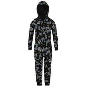 ThePyjamaFactory Boys I Paused My Game To Be Here Gaming Sleepsuit, Groen, 11-12 jaar
