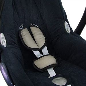 Bambiniwelt gordelbeschermer, set universeel voor babyzitje, autostoel, compatibel met bijvoorbeeld Maxi Cosi Cybex (cappuchino)