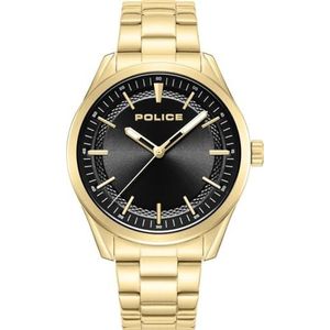 Police Horloges Grille Mens Analoge Quartz Horloge met Roestvrij Staal Vergulde Armband PEWJG0018202, Goud, Modern