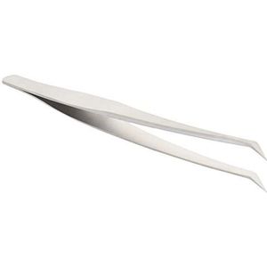 Utoolmart 125mm Professionele Rvs Precisie Pincet Gebogen Puntige Tip Pincet voor lash Extensions Gewone Lederen Schede 1 stks