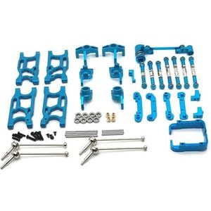 Afstandsbediening auto metalen upgrade onderdelen geschikt for Weili 144010 144001 02 124017-16-18-19(Blue)