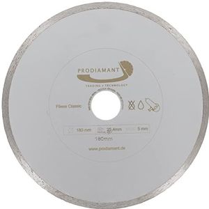 PRODIAMANT Diamantdoorslijpschijf 180 mm tegels 25,4 mm hoge stabiliteit voor keramiek en natuursteen
