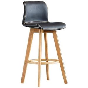 Zithoogte 61/71/81 Barkruk, Home Kitchen Island Houten Barkrukken, 360° Draaibare PU Hoge Stoel, for Restaurant, Bistro Eetkamerstoelen (Color : Black, Size : 61cm)