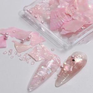 Elegante parel abalone schelp nagel manicure decoratie glinsterende aurora onregelmatige schelp plak vlok fragment bedel pailletten-S198-03