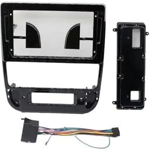 9 Inch Autoradio Fascia Frame Paneel Dashboard Kit Installatie Fascia Console Audio Bezel Gps Adapter Voor Peugeot 406 1995-2005 Interieuraccessoires(Black frame cable)