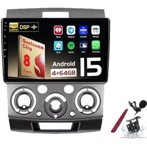 Android 15 Autoradio Sat Navi voor M-azda BT50(2006-2011) 9 Inch Touchscreen Multimedia Speler met Draadloze Carplay GPS Navigatie FM RDS Bluetooth 5G-WiFi SWC DSP,M100s