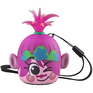 eKids Trolls 2 Poppy Character Draagbare Bluetooth Speaker - Mini Speaker voor Kinderen in Roze