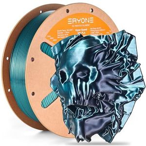 ERYONE High Speed Filament Silk Dual Color 1.75mm +/- 0.03mm, 3D Printing PLA Pro Filament Fit Most FDM Printer, 1kg (2.2LBS) / Spool, Emerald Green & Black