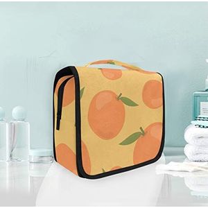 Hangende opvouwbare toilettas geel oranje fruit make-up reizen organizer tassen tas voor vrouwen meisjes badkamer