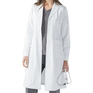 LEKEFETO Witte laboratoriumjas doktersjas: laboratoriumjas katoen dames heren, jas witte doktersjas met knopen, 3 zakken, hygiëne lange mouwen medische jas, chemische, laboratoriumjas, beschermende