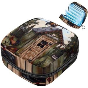 MUOOUM Haan stond op het huis maandverband opbergtas menstruatie pad tas draagbare menstruatie cup zakje met rits voor tienermeisjes vrouwen dames