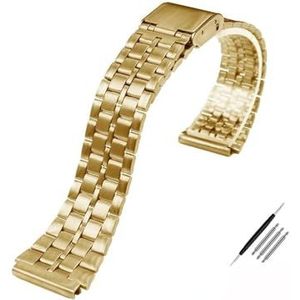 WAHRE Retro Kleine Vierkante Metalen Horlogeband Geschikt For Casio A158WA A168 / A159 / A169 / B650 / AQ230 Roestvrijstalen Armband 18 Mm (Color : B gold, Size : 18mm)