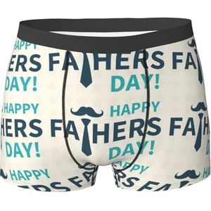 ZJYAGZX Happy Fathers Day Print Heren Zachte Boxer Slips Shorts Viscose Trunk Pack Vochtafvoerend Heren Ondergoed, Zwart, M